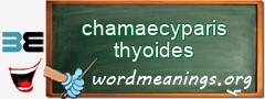 WordMeaning blackboard for chamaecyparis thyoides